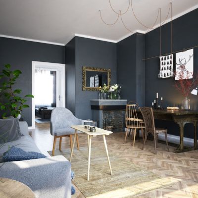 斯堪的纳维亚-北欧家具风格室内设计场景