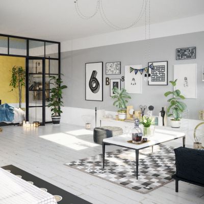 斯堪的纳维亚-北欧家具风格室内设计场景