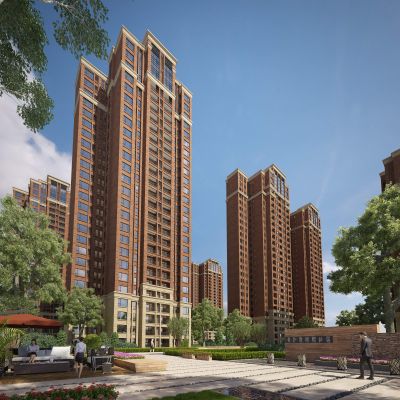 现代小区高层地产景观