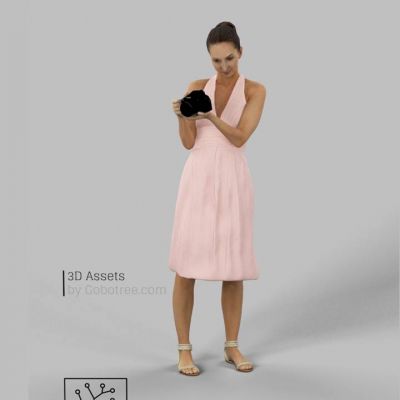 拿着单反照相机的女人人物