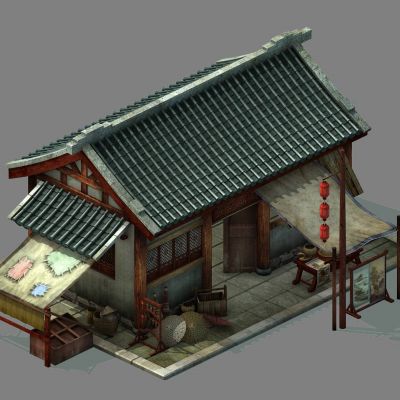 京城古建民房摊位店铺