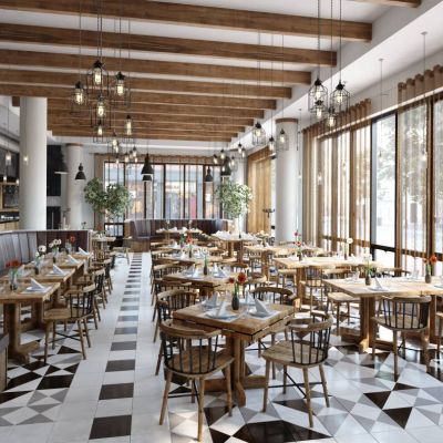 现代超写实餐饮店