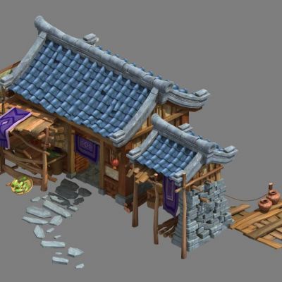 国境屋子Q版古建古代房屋