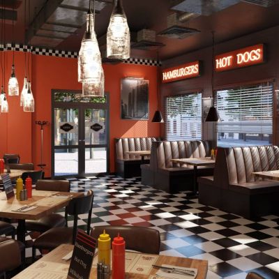 现代超写实室内咖啡厅