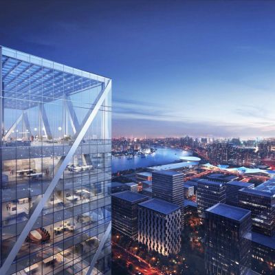 现代公建室外夜景3D模型