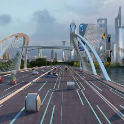 现代未来科幻建筑建筑桥梁城市飞船