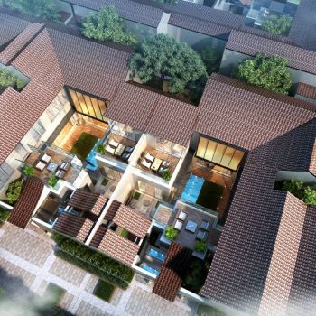 现代联排别墅鸟瞰