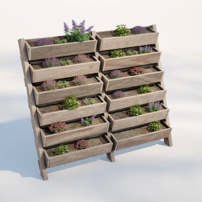 现代庭院桌子椅子架子3D模型