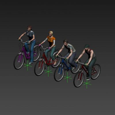骑自行车人物三维-带动作