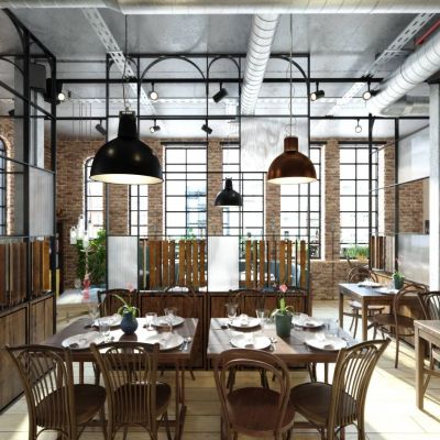 现代超写实工业风高级餐厅