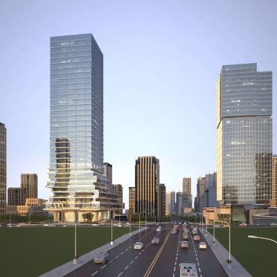 现代高层写字楼酒店办公大楼