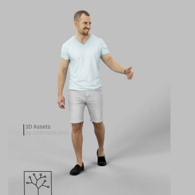 站立握手中年男人