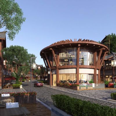 现代木屋酒店外景民宿