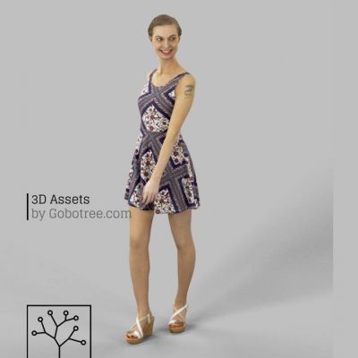 穿着连衣裙的女人