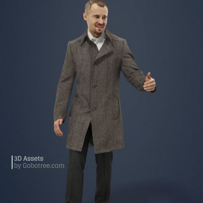 穿风衣的中年男子