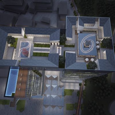 现代酒店屋顶泳池