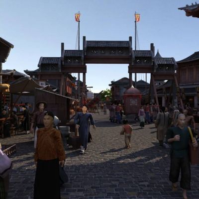 中式清朝商业街，衙门，清朝人物