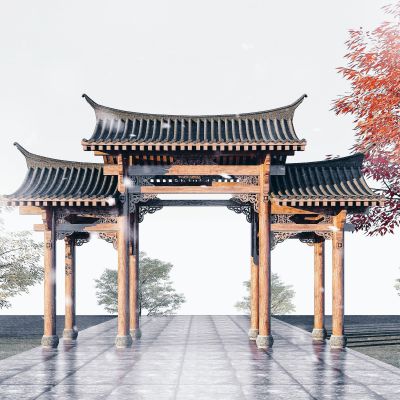 中式牌坊，古建门头