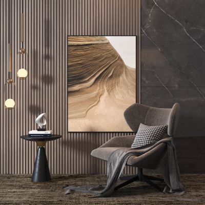 现代休闲椅 挂画