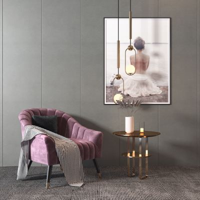 现代休闲椅 挂画