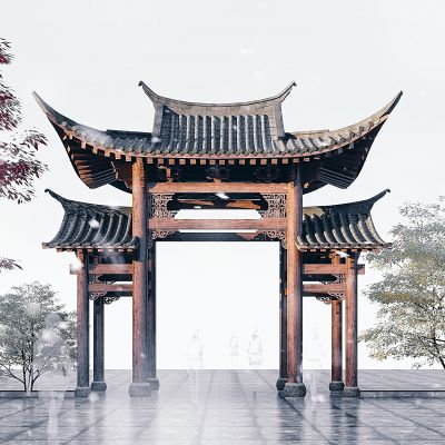 中式牌坊，古建门头