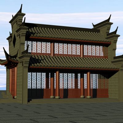 中式民居3D模型