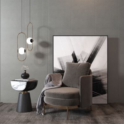 现代休闲椅 挂画