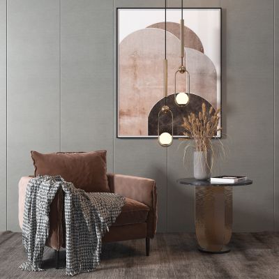 现代休闲椅 挂画