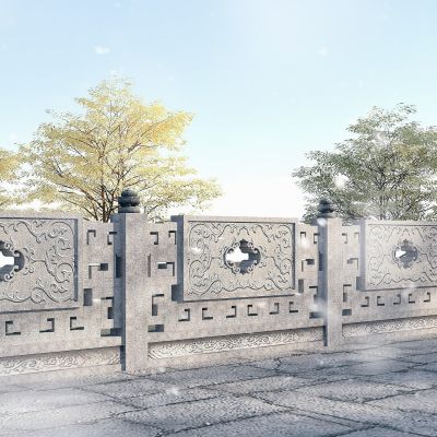 中式石栏杆，古建汉白玉栏杆