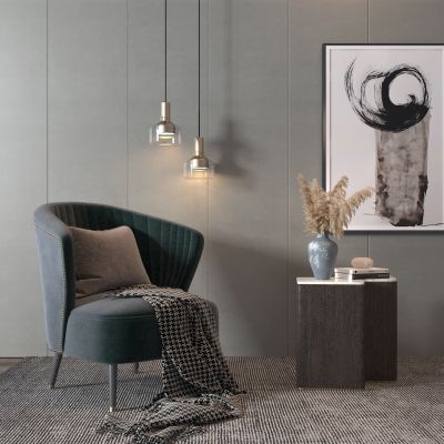 简欧休闲椅 挂画