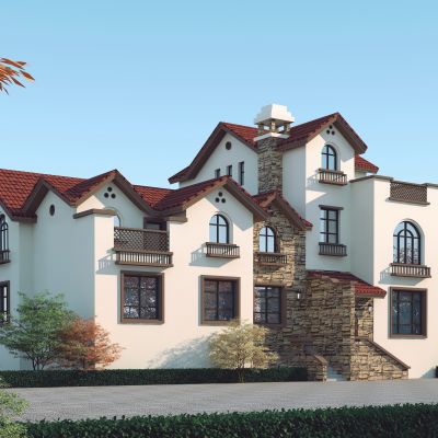 地中海别墅，西班牙风格别墅独栋