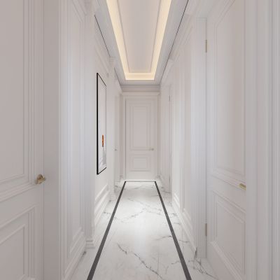 简欧客厅餐厅过道