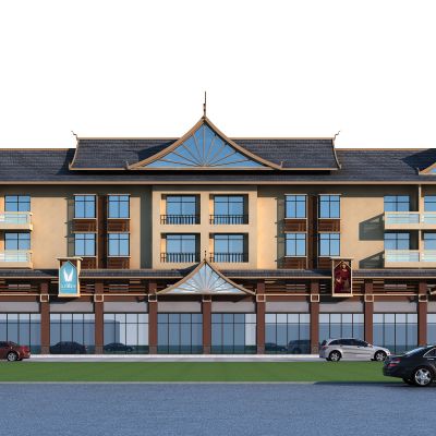 傣族商业街，东南亚商业综合楼