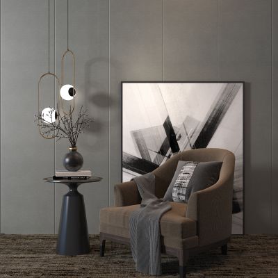 现代休闲椅 挂画