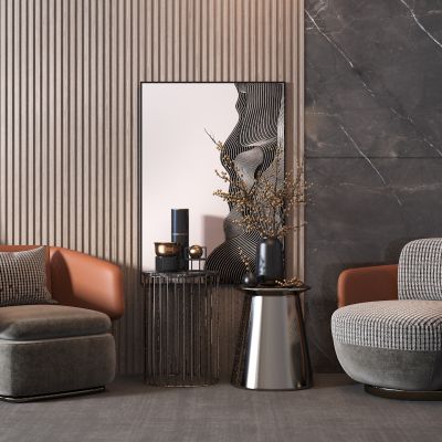 现代休闲椅 挂画