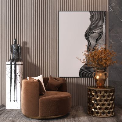 现代休闲椅 挂画