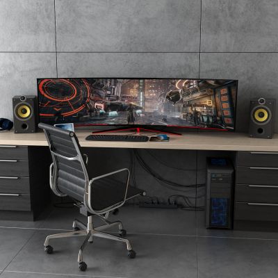 现代电脑 平板 鼠标 键盘 办公桌