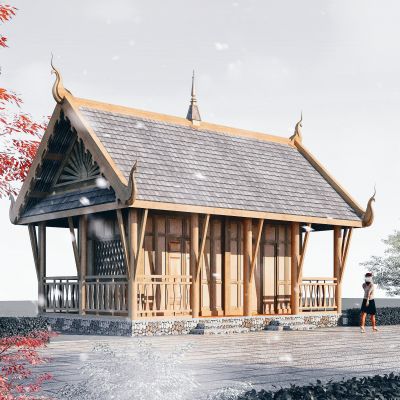 东南亚商业街，酒店，版纳建筑，傣族民居