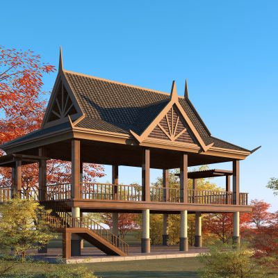 东南亚亭子，傣式观景亭