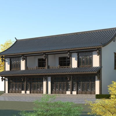 中式商业街，古建传统民房