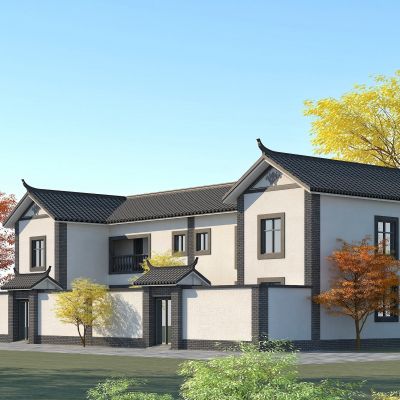 中式别墅，中式传统民房