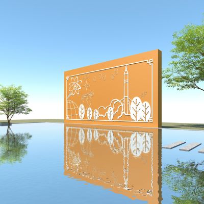 校园文化雕塑墙,科技梦文化墙