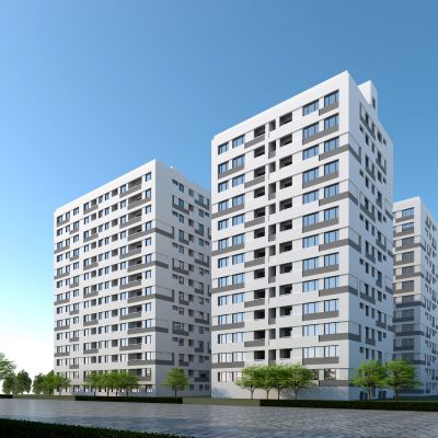 现代高层住宅楼，小区住宅楼