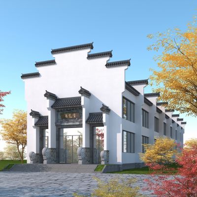 新中式展厅，徽派商业街