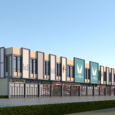 现代商业街，钢结构商铺