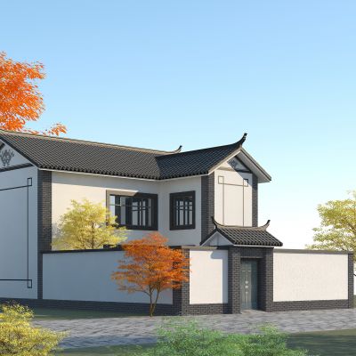 中式别墅，中式传统民房