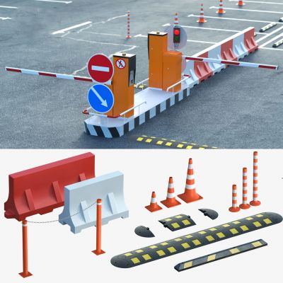 车闸，收费站，路障，雪糕筒，交通灯，交通标志