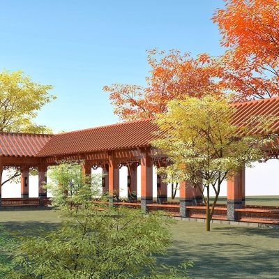 新中式长廊3D模型