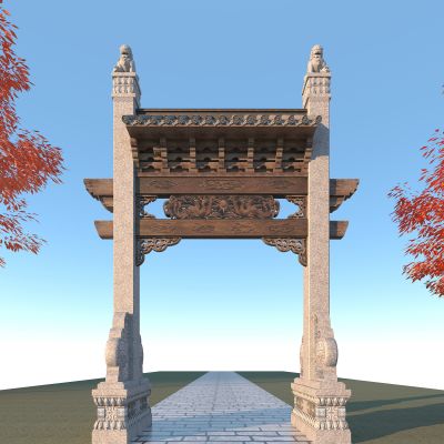 中式牌坊古建大门