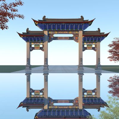 中式牌坊古建大门